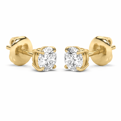 14K Gold 4.0 CTTW Lab Grown Diamond Round Stud Earrings