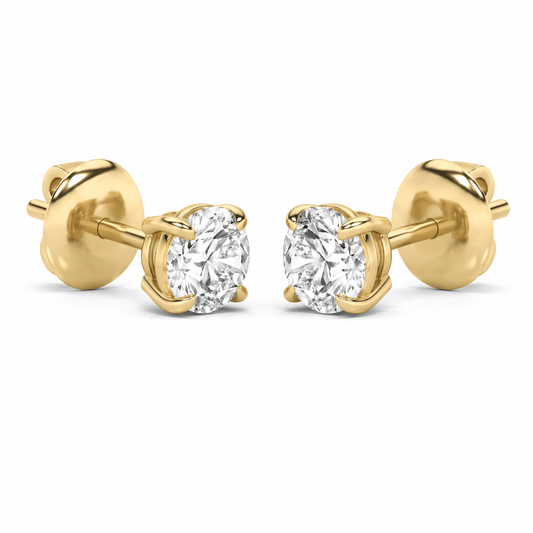 14K Gold 4.0 CTTW Lab Grown Diamond Round Stud Earrings