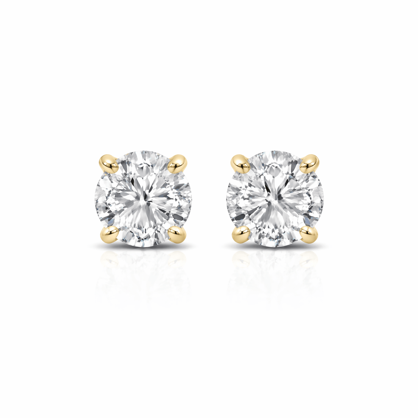 14K Gold 5.0 CTTW Lab Grown Diamond Round Stud Earrings