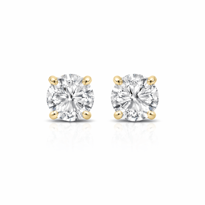 14K Gold 5.0 CTTW Lab Grown Diamond Round Stud Earrings