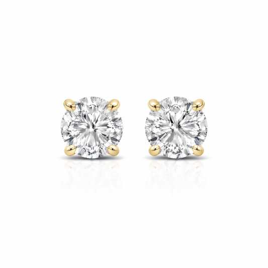 14K Gold 5.0 CTTW Lab Grown Diamond Round Stud Earrings