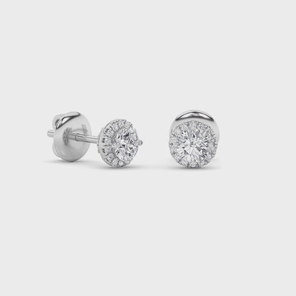 14K White Gold 3.0 CTTW Lab Grown Diamond Round Stud Earrings