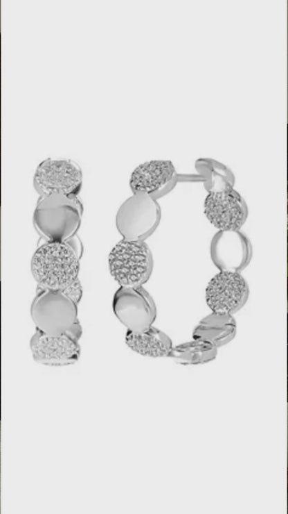 Gemistry Judy Crowell Jewelry Sterling Silver Cubic Zirconia Circles Hoop Earrings