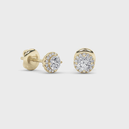 14K Gold 3.0 CTTW Lab Grown Diamond Round Stud Earrings