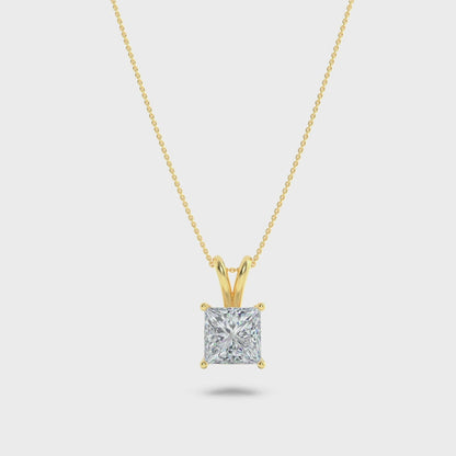 14K Gold 3.0 CTTW Lab Grown Diamond Oval Pendant Necklace