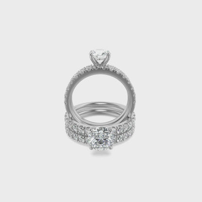 14K White Gold 2.0 CTTW Lab Grown Diamond Round Cut Ring, Sizes 5 to 10