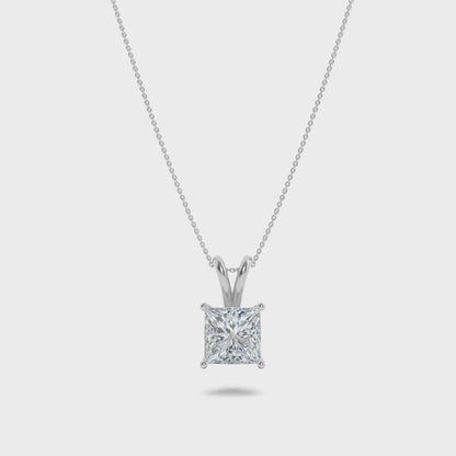 14K White Gold 3.0 CTTW Lab Grown Diamond Oval Pendant Necklace